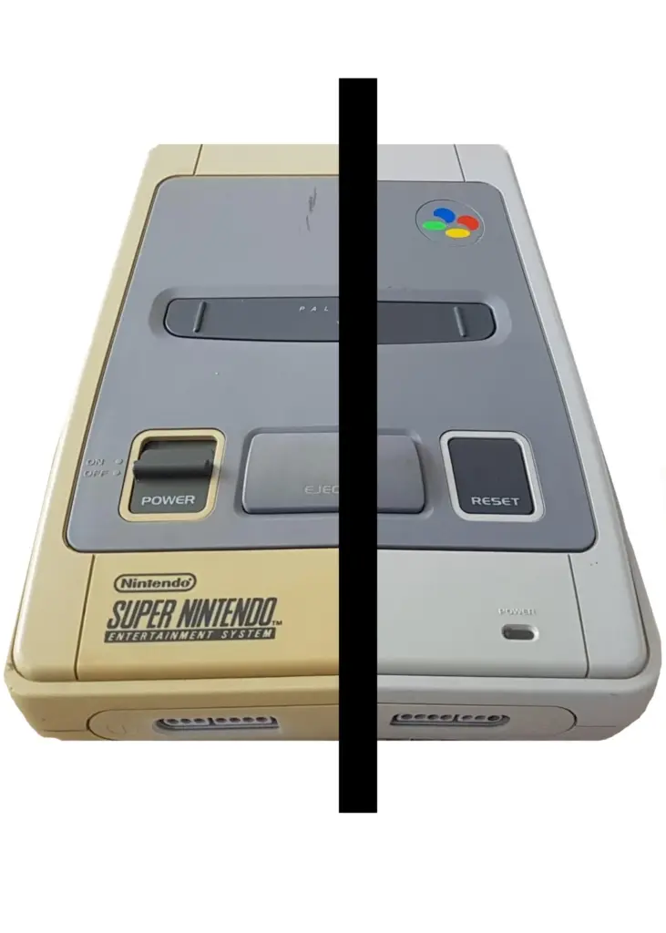Nintendo SNES Gehäuse bleichen Retrobright