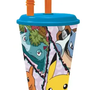Pokemon Trinkbecher mit Trinkhalm 430ml