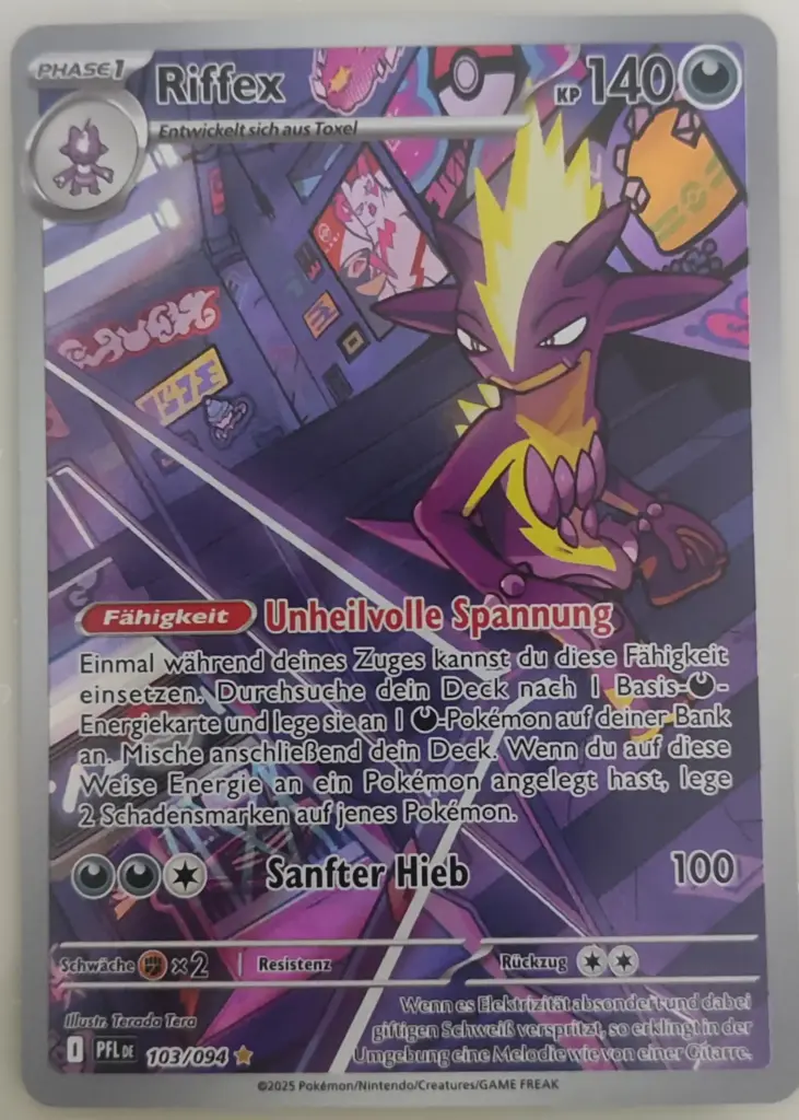 Riffex 103/094 Illustration Pokemon Karte Deutsch